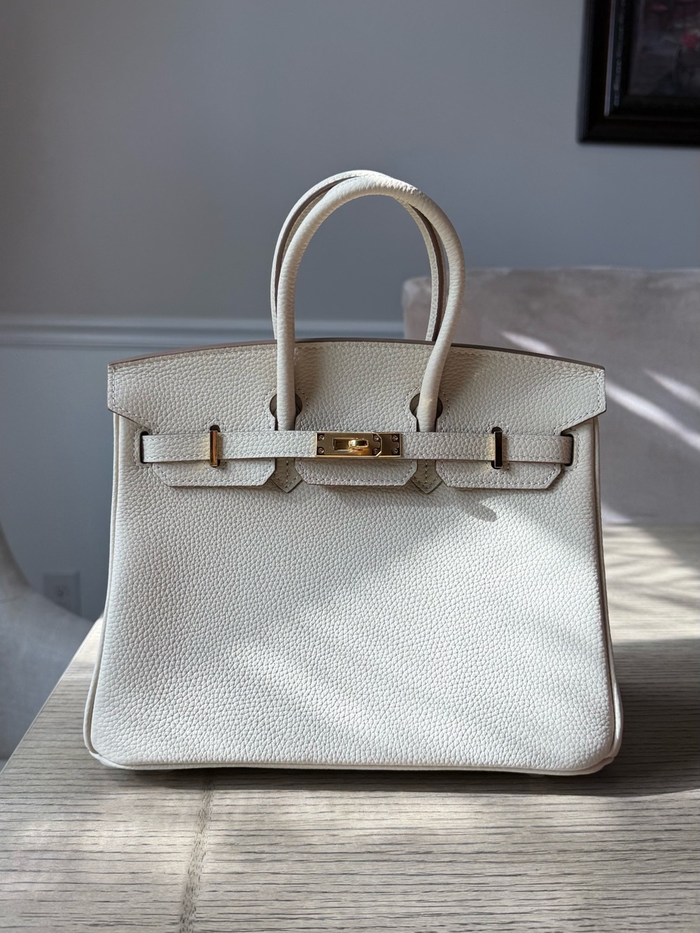 (Designer Inspired) 25cm Cream Genuine Leather satchel